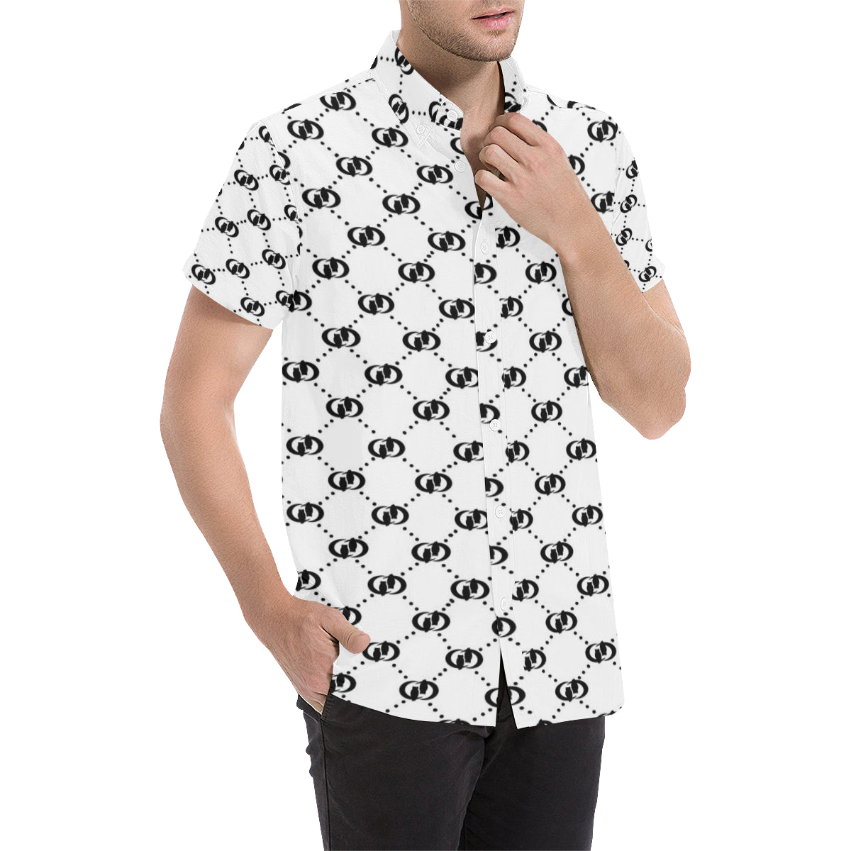 EXCELLENCE BLACC Men's All Over Print Short Sleeve Shirt