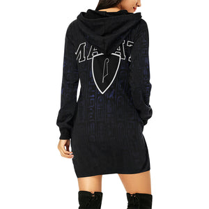 MA'AT All Over Print Hoodie Mini Dress