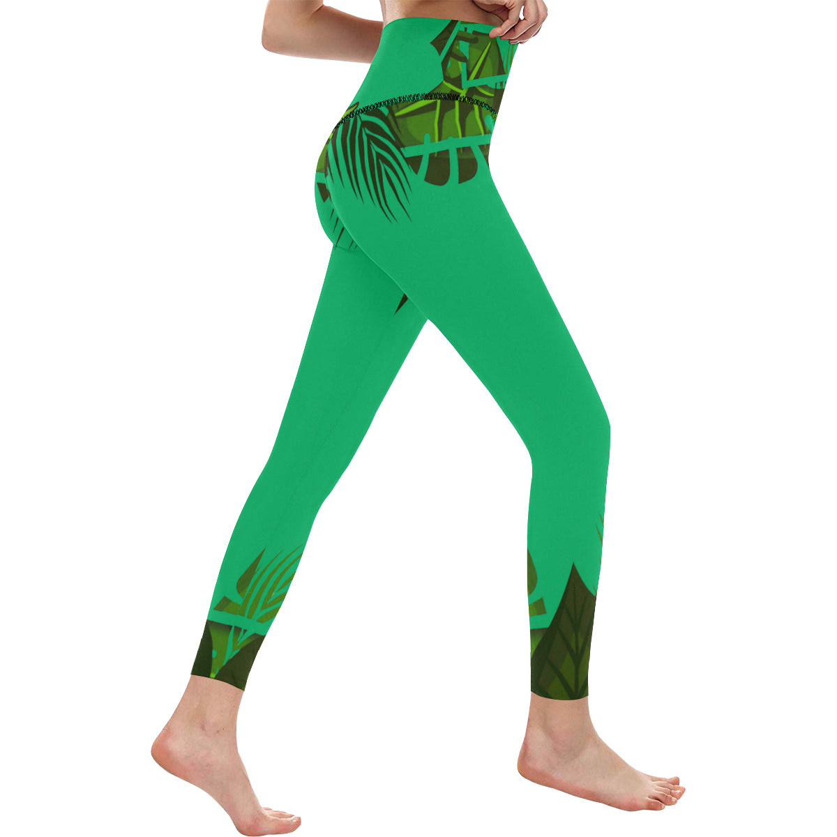 FOREST TROPICAL All Over Print High-Waisted Leggings