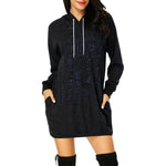 HIEROGLYH BLUE All Over Print Hoodie Mini Dress