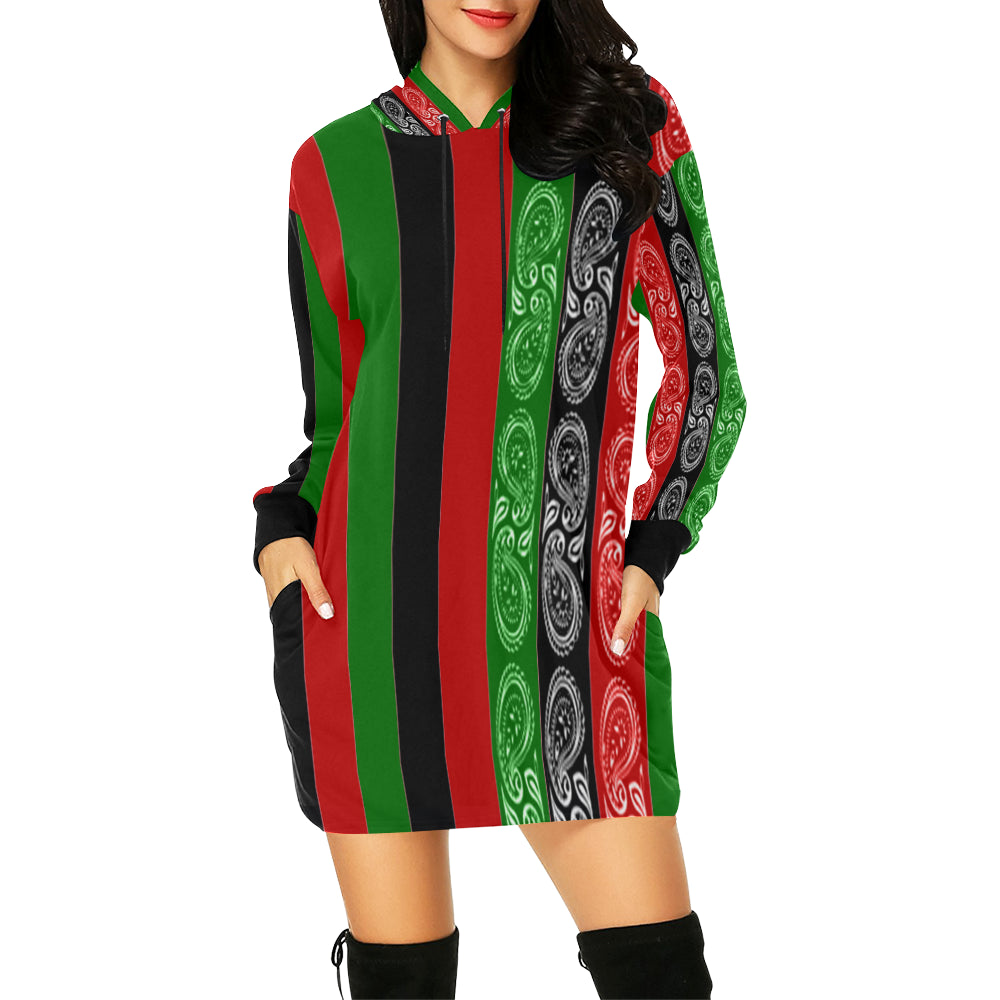 RBG FLAG All Over Print Hoodie Mini Dress (Model H27)
