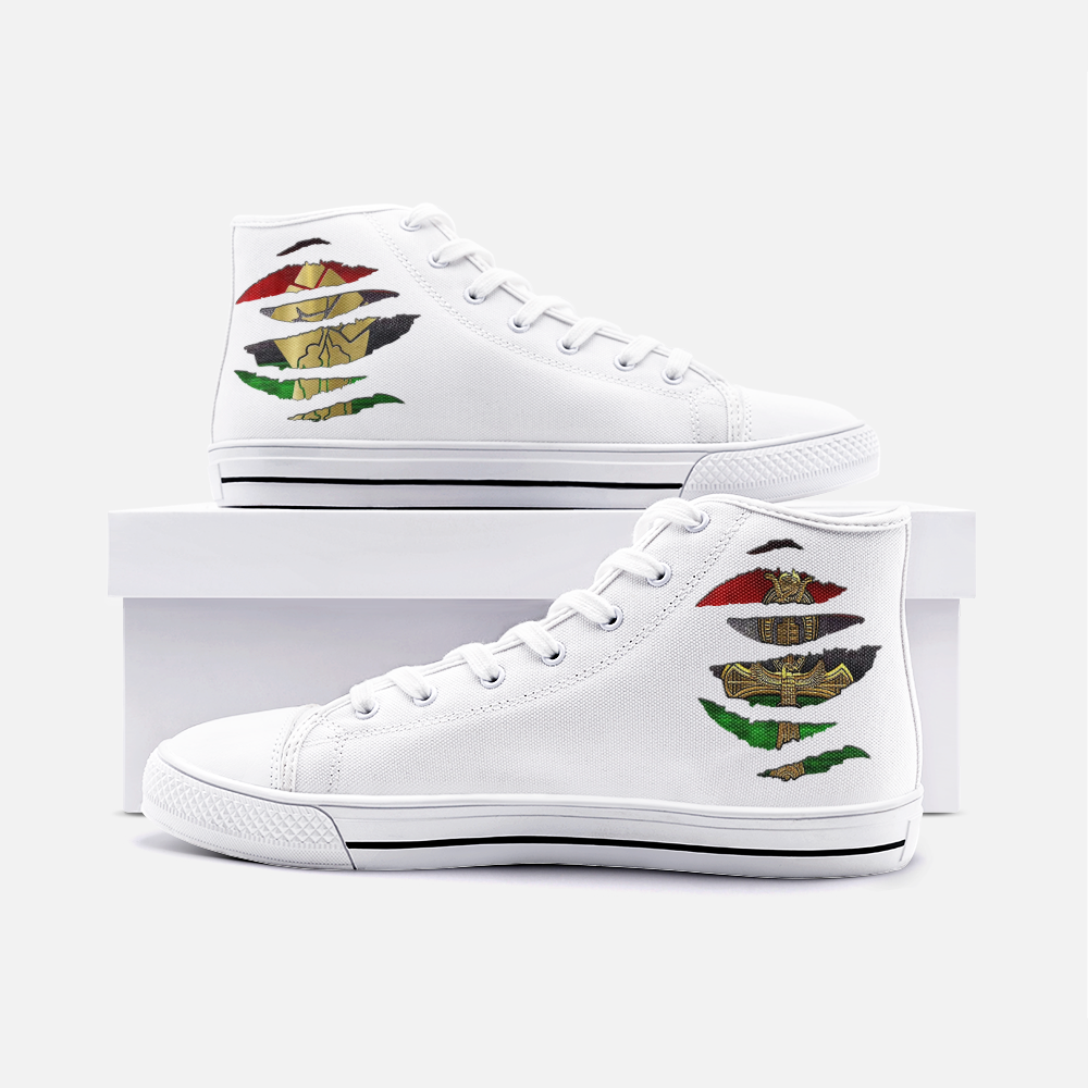 RBG ANKH RIPPED Unisex High Top Canvas Shoes