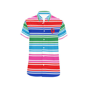CHUCCY Men's All Over Print Short Sleeve Shirt