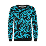 GORGIOUS LEAF TRQSE Women's Rib Cuff Crew Neck Sweatshirt (Model H34)
