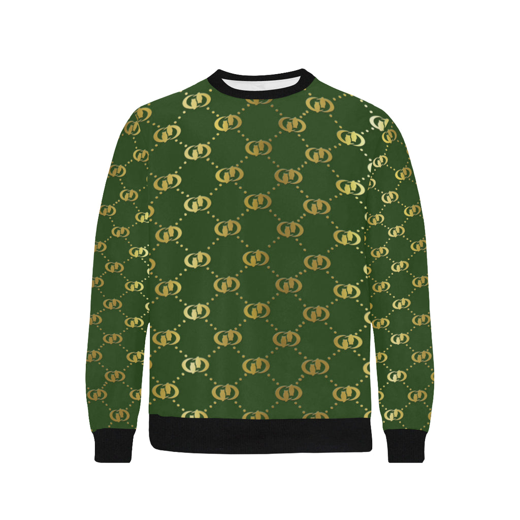 EXCELLENCE KAKIGLD Men's Rib Cuff Crew Neck Sweatshirt