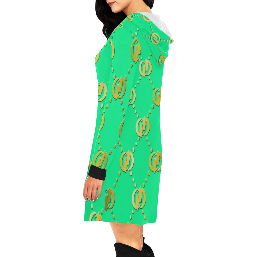 GOODIE TG All Over Print Hoodie Mini Dress