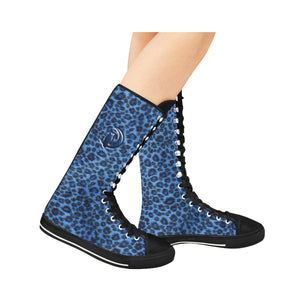 TIGER BLUE SKIN Canvas Long Boots For Women Model 7013H