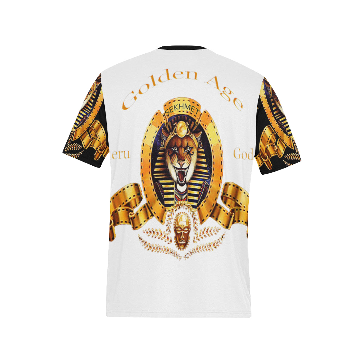 SEKHMET GODDESS Men's All Over Print T-Shirt (Solid Color Neck) (Model T63)