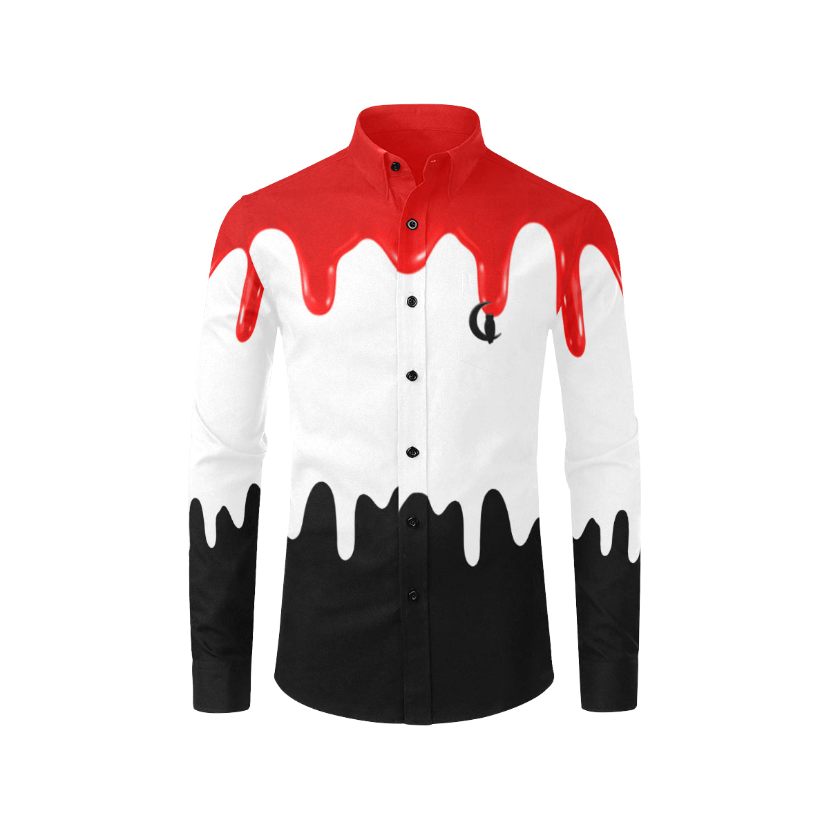 DRIPPIN RED Men's All Over Print Casual Dress Shirt (Model T61)