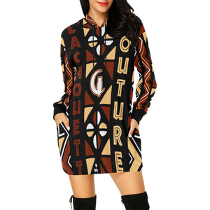 BOGOLAN STYLE All Over Print Hoodie Mini Dress