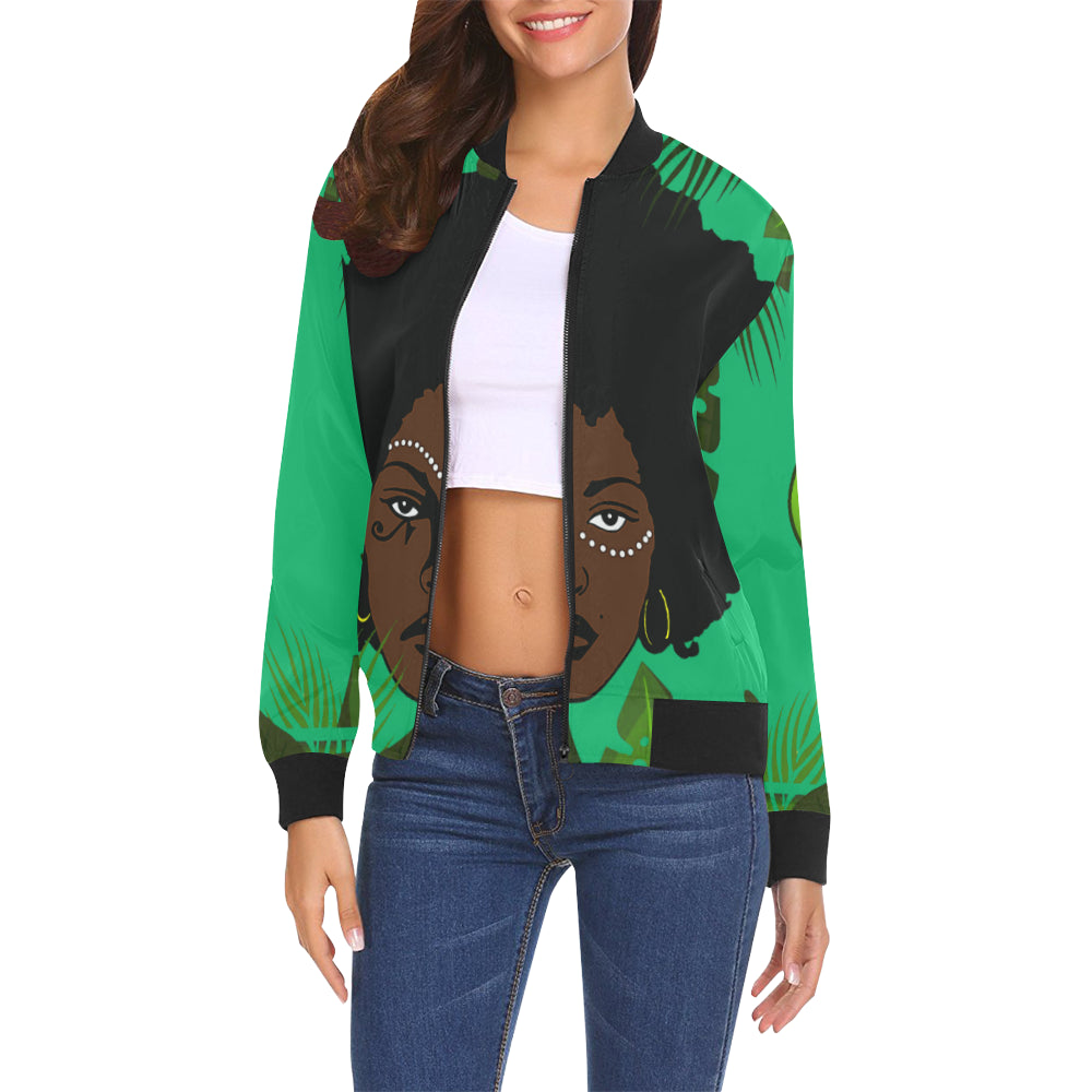 TROPICAL KWEEN FOREST All Over Print Bomber Jacket