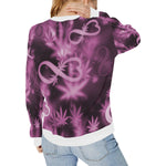 INFINITY PURPLE COSMOS Women's Rib Cuff Crew Neck Sweatshirt (Model H34)