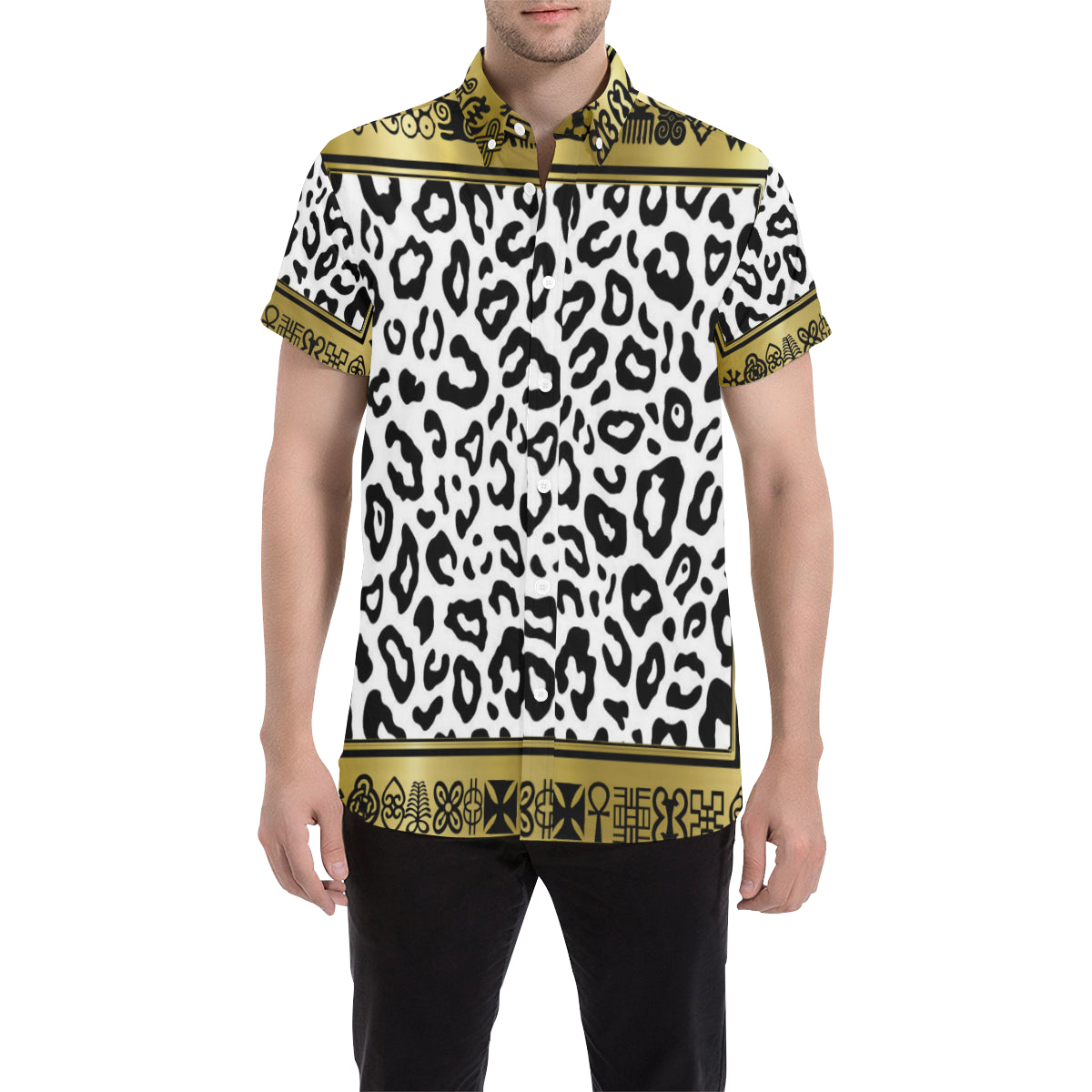V.I.P Men's All Over Print Short Sleeve Shirt
