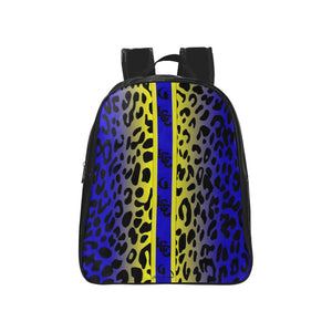 JAGUAR SKIN BLUE School Backpack (Medium)