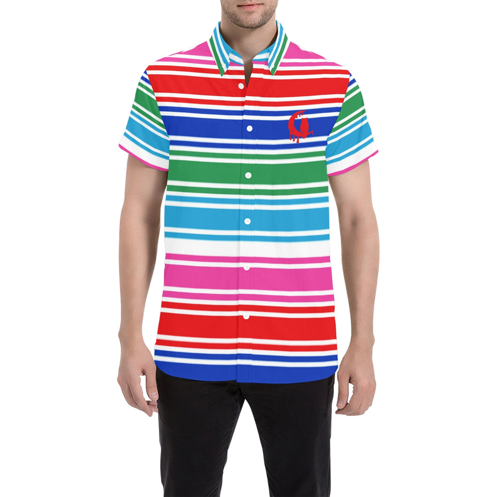 CHUCCY Men's All Over Print Short Sleeve Shirt