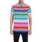 CHUCCY Men's All Over Print Short Sleeve Shirt
