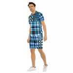 FLEXIN PLAID TRQSE Men's Short Sleeve Shirt Sets