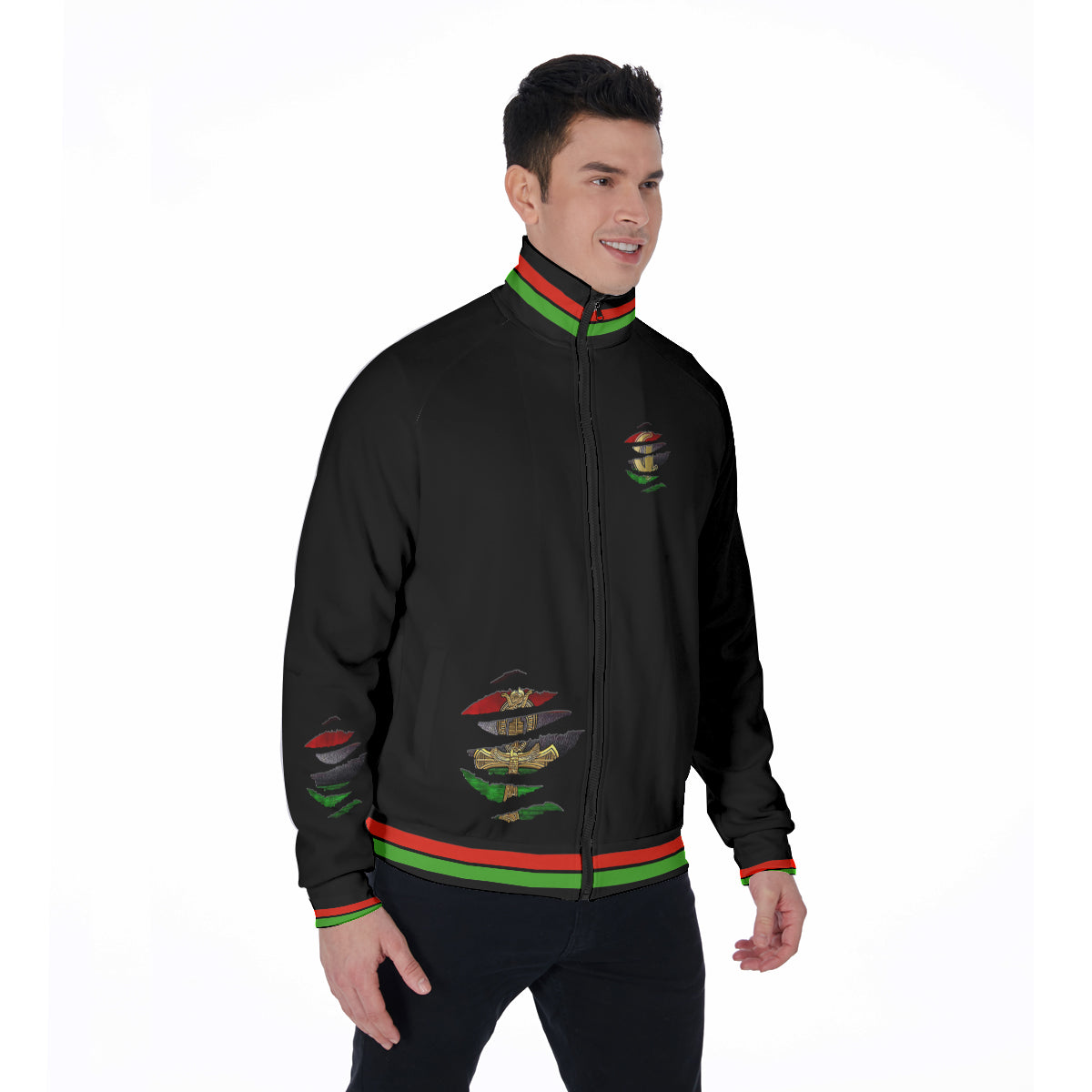 RBG ANKH B RIPPED Stand Collar Jacket