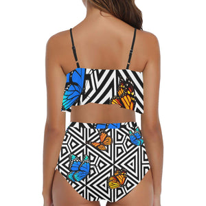 BUTTERFLY High Waisted Ruffle Bikini Set