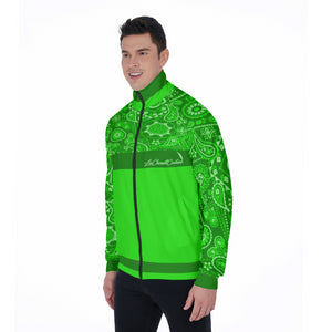 BANDANA VIRAL GREEN Stand Collar Jacket