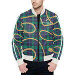PLAID IN GOLD Quilted Bomber Jacket for Men