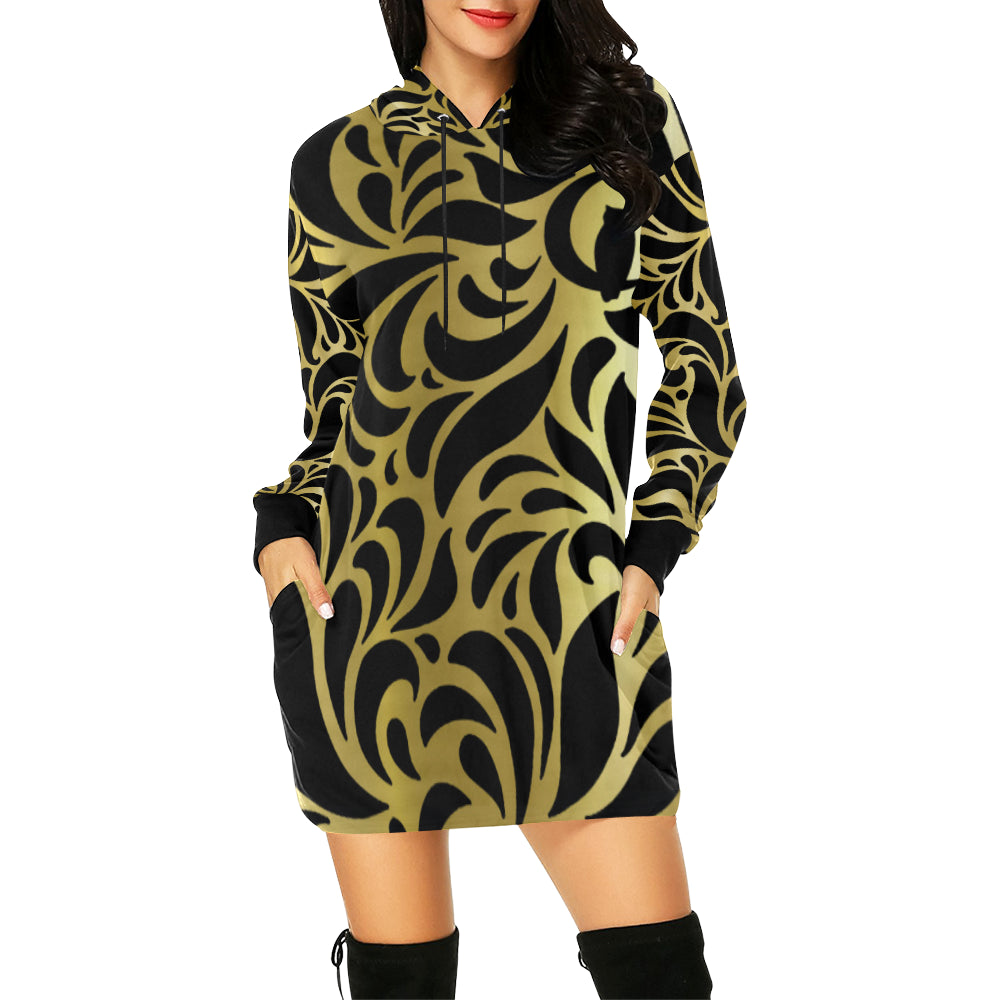 GORGIOUS LEAF GBLCC All Over Print Hoodie Mini Dress