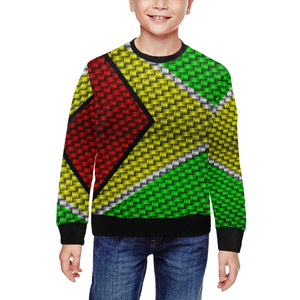 GUYANA FLAG All Over Print Crewneck Sweatshirt for Kids (Model H29)