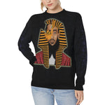 NIPSEY THA GREAT Women's Rib Cuff Crew Neck Sweatshirt (Model H34)