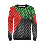 MADA FLAG Women's Rib Cuff Crew Neck Sweatshirt (Model H34)