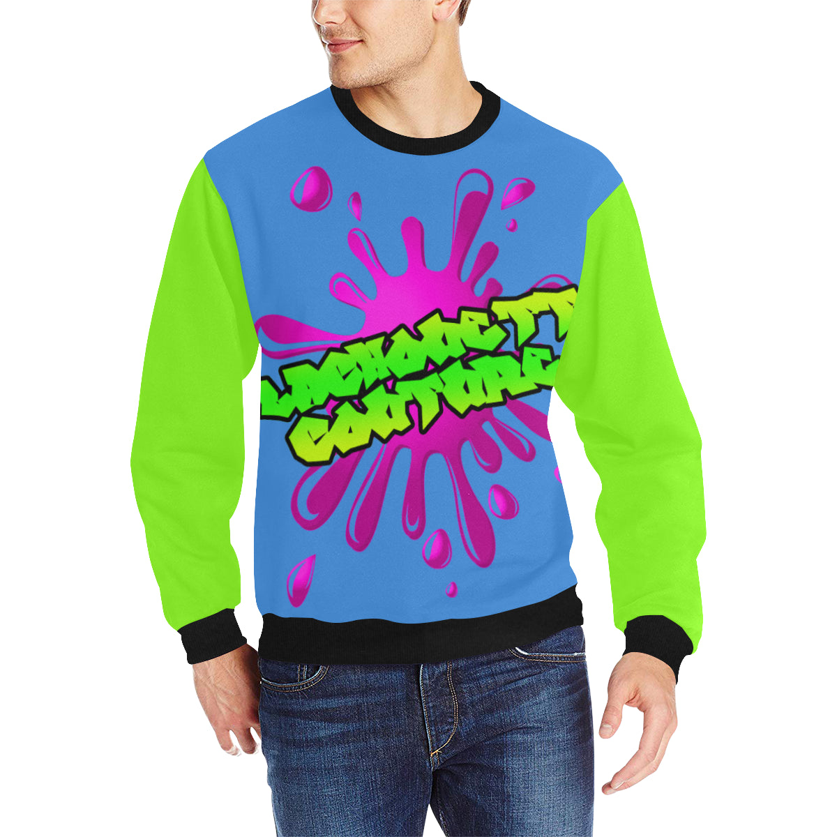SPLASH OUT BF Men's Rib Cuff Crew Neck Sweatshirt (Model H34)