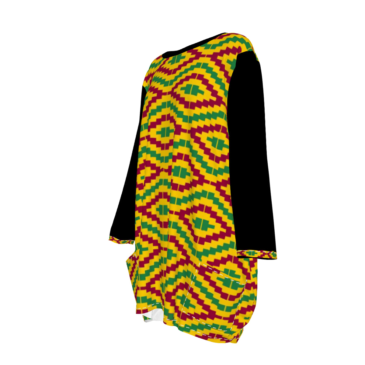 KENTE FRACTAL  Women's Loose Crew Neck shirt