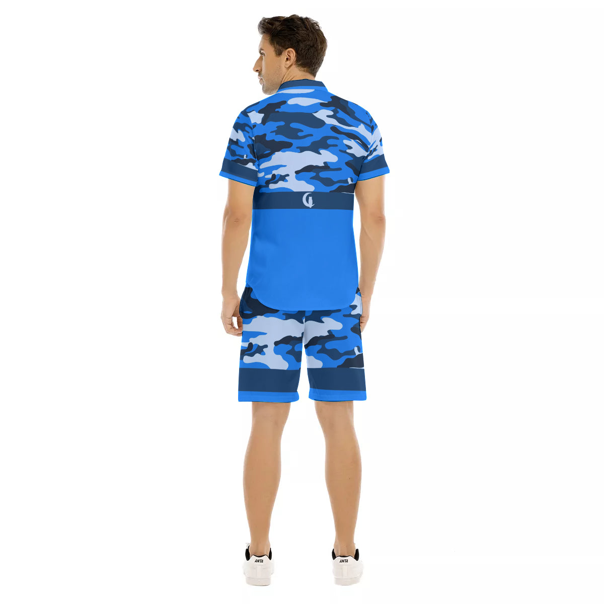 CAMOUFLAGE BLUE Men's Short Sleeve Shirt Sets