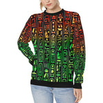 HIERO RASTA Women's Rib Cuff Crew Neck Sweatshirt (Model H34)