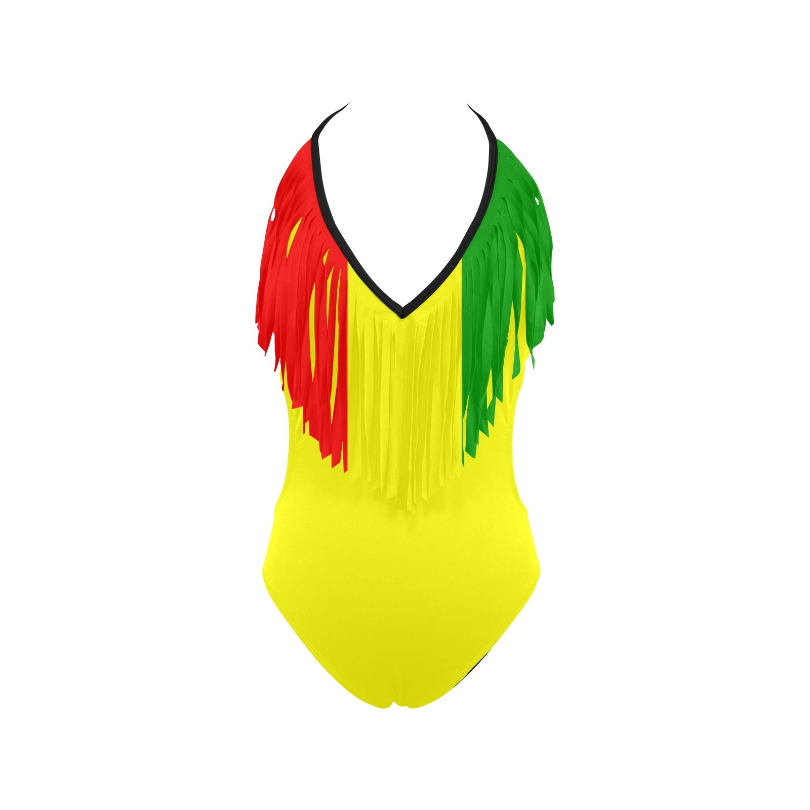 GUINEE FLAG Women's Fringe Swimsuit (Model S32)
