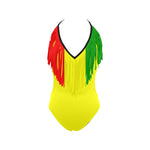 GUINEE FLAG Women's Fringe Swimsuit (Model S32)