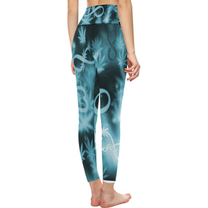 INFINITY BLUE COSMOS All Over Print High-Waisted Leggings (Model L36)