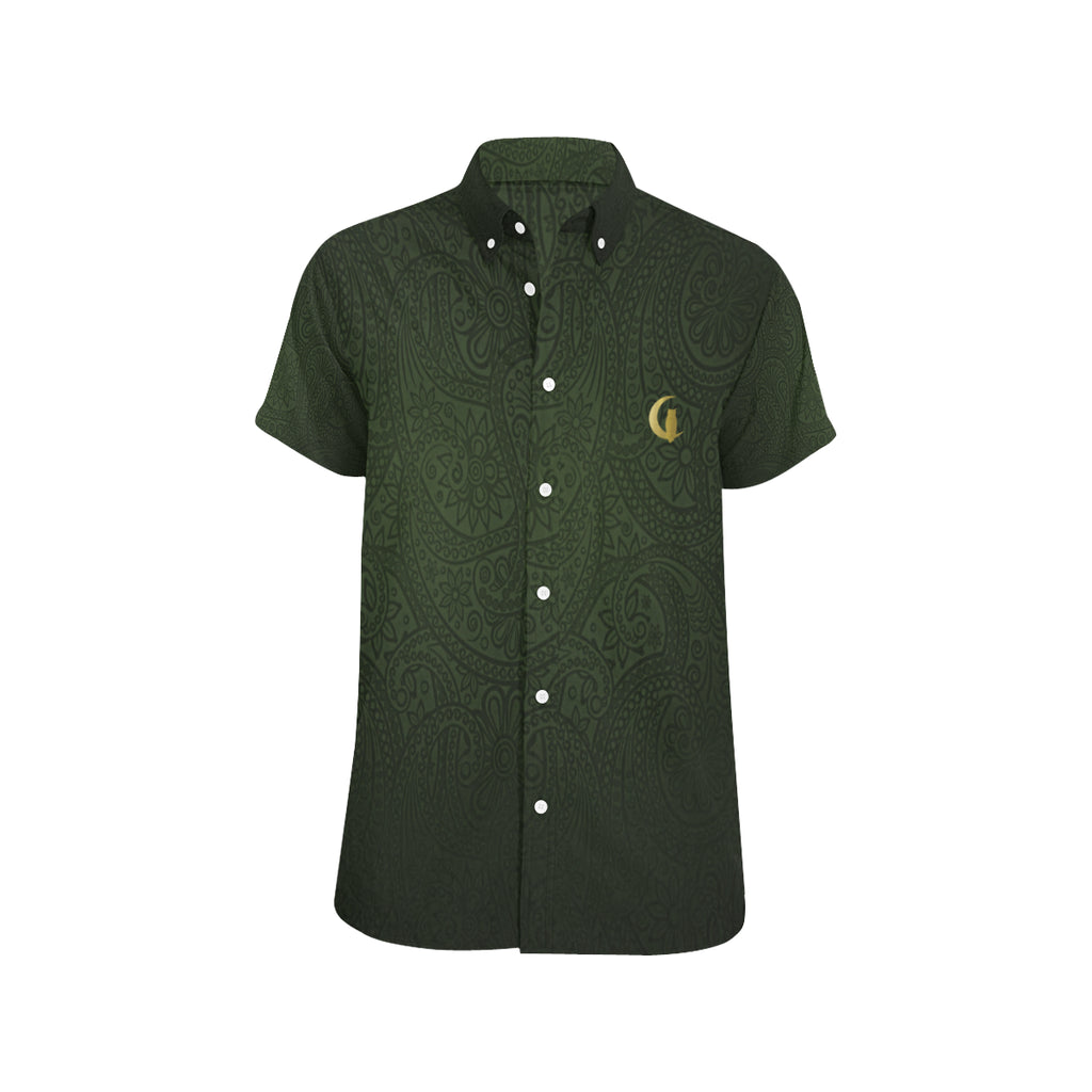 BANDANA LUXURY KAKI  Men's All Over Print Short Sleeve Shirt