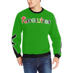 REVOLUTION GRN Men's Rib Cuff Crew Neck Sweatshirt