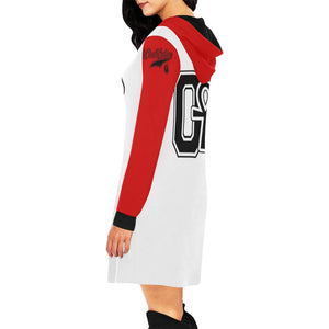 HATHOR BULLS All Over Print Hoodie Mini Dress