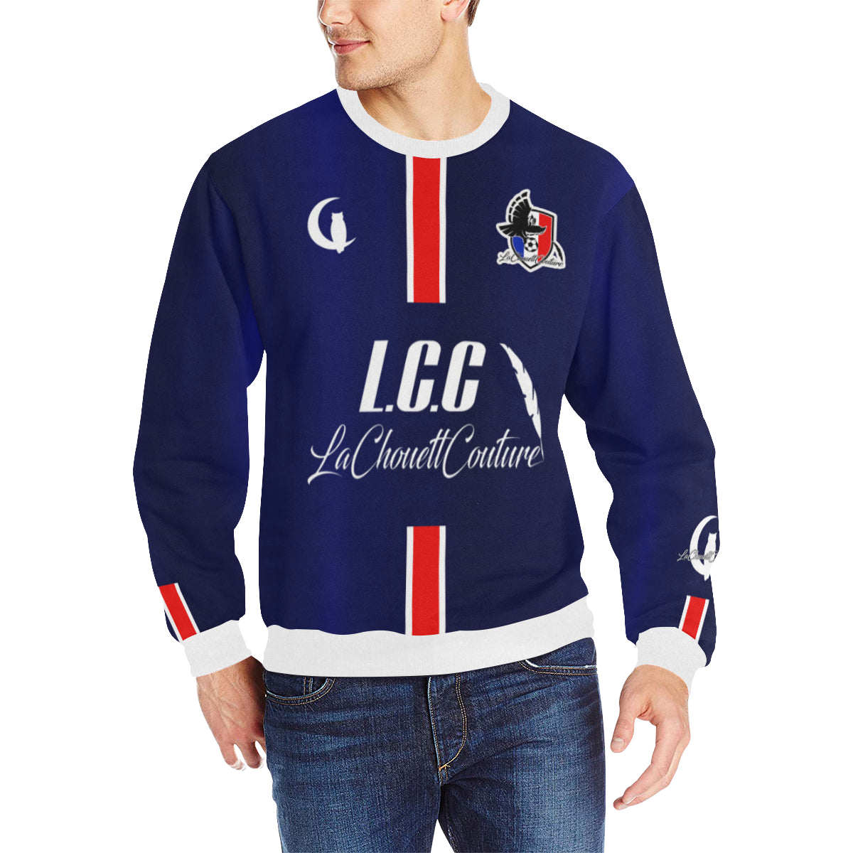 FC PANAME Men's Rib Cuff Crew Neck Sweatshirt