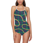 PLAID IN GOLD Strap Swimsuit