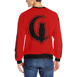 BLACC BORDER RED Men's Rib Cuff Crew Neck Sweatshirt
