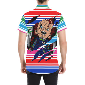 CHUCCY Men's All Over Print Short Sleeve Shirt
