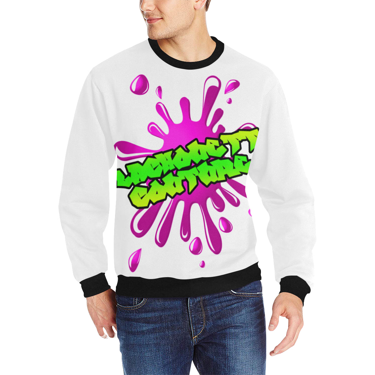 SPLASH OUT Men's Rib Cuff Crew Neck Sweatshirt