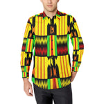 KENTE RASTA Men's All Over Print Casual Dress Shirt