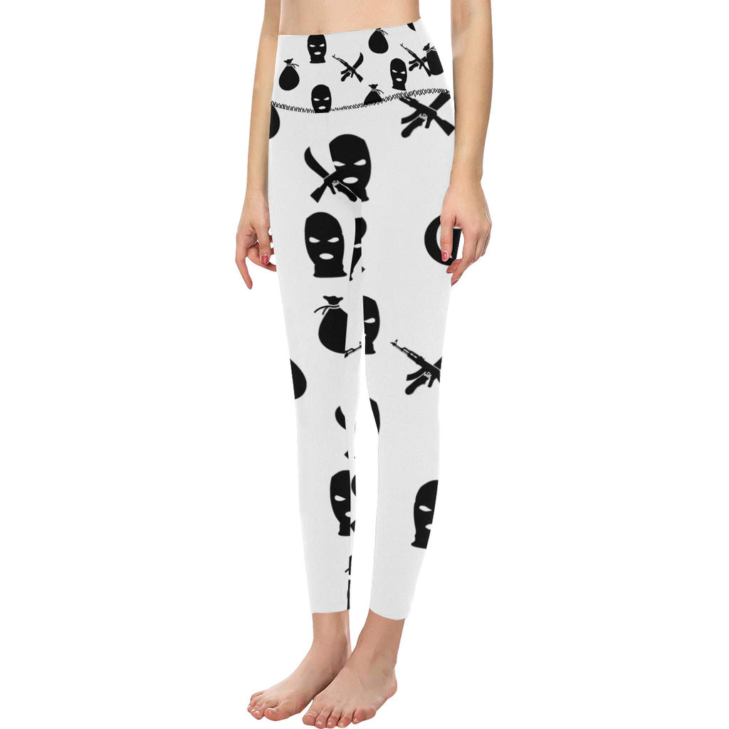 DRILLIN WHT All Over Print High-Waisted Leggings