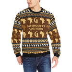 AFRIKA ORNEMENT Men's Rib Cuff Crew Neck Sweatshirt