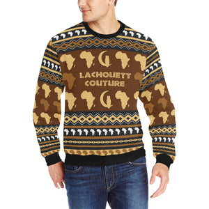 AFRIKA ORNEMENT Men's Rib Cuff Crew Neck Sweatshirt