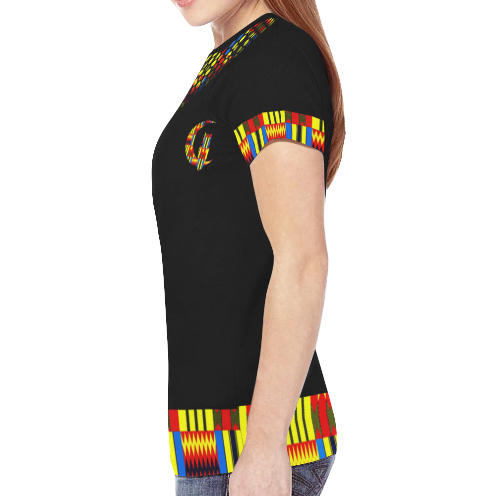 KENTE BLUE New All Over Print T-shirt for Women