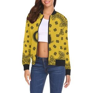 BANDANA All Over Print Bomber Jacket for Women